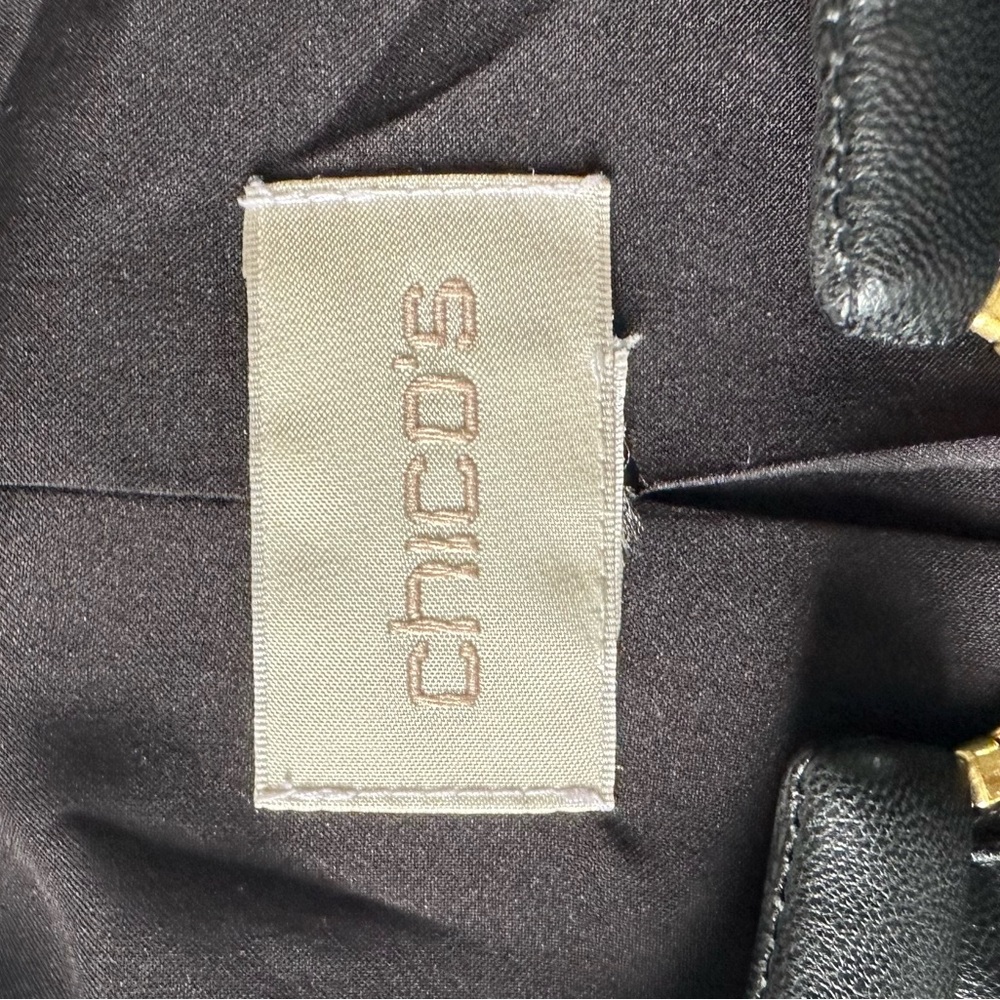 Chico’s faux leather black jacket size 2- 12/14 - Picture 5 of 6